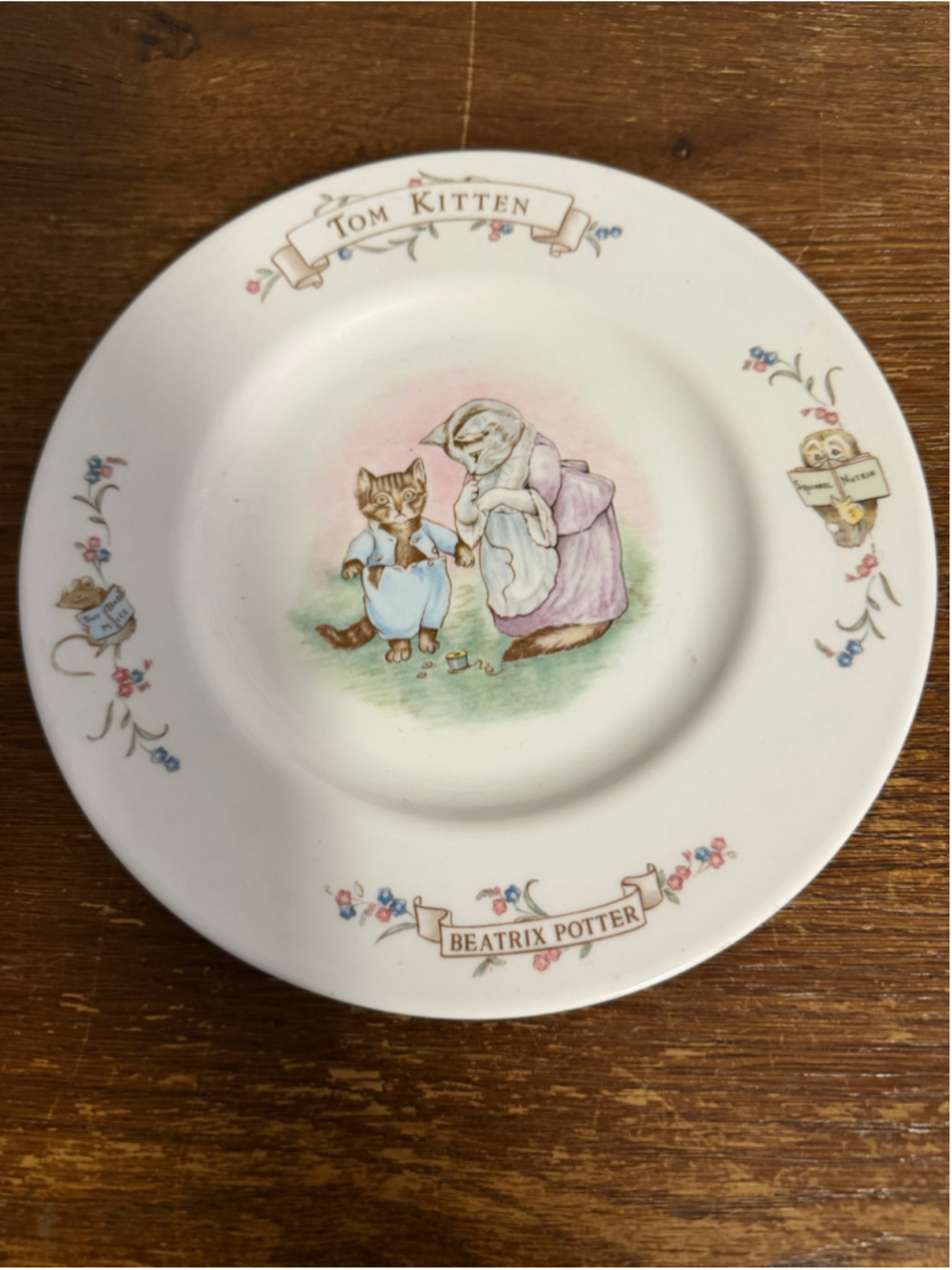 Royal Doulton Beatrix Potter Tom Kitten Plate 8” Made England Vintage Bone China